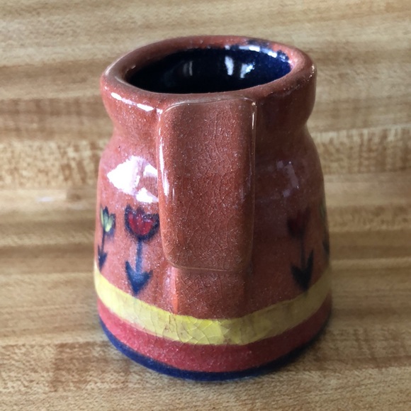 Dutch Bros. Theme Terra Cotta Espresso Mug Cup Yellow Red Tulip Flowers - Picture 7 of 7